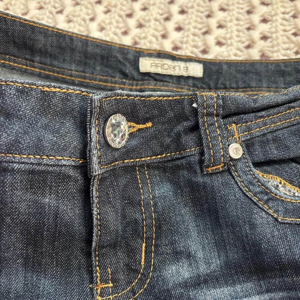 Arden B Embellished Back Pocket Bootcut Flare Jeans Women's Sz 6 W30 Dark Blue.